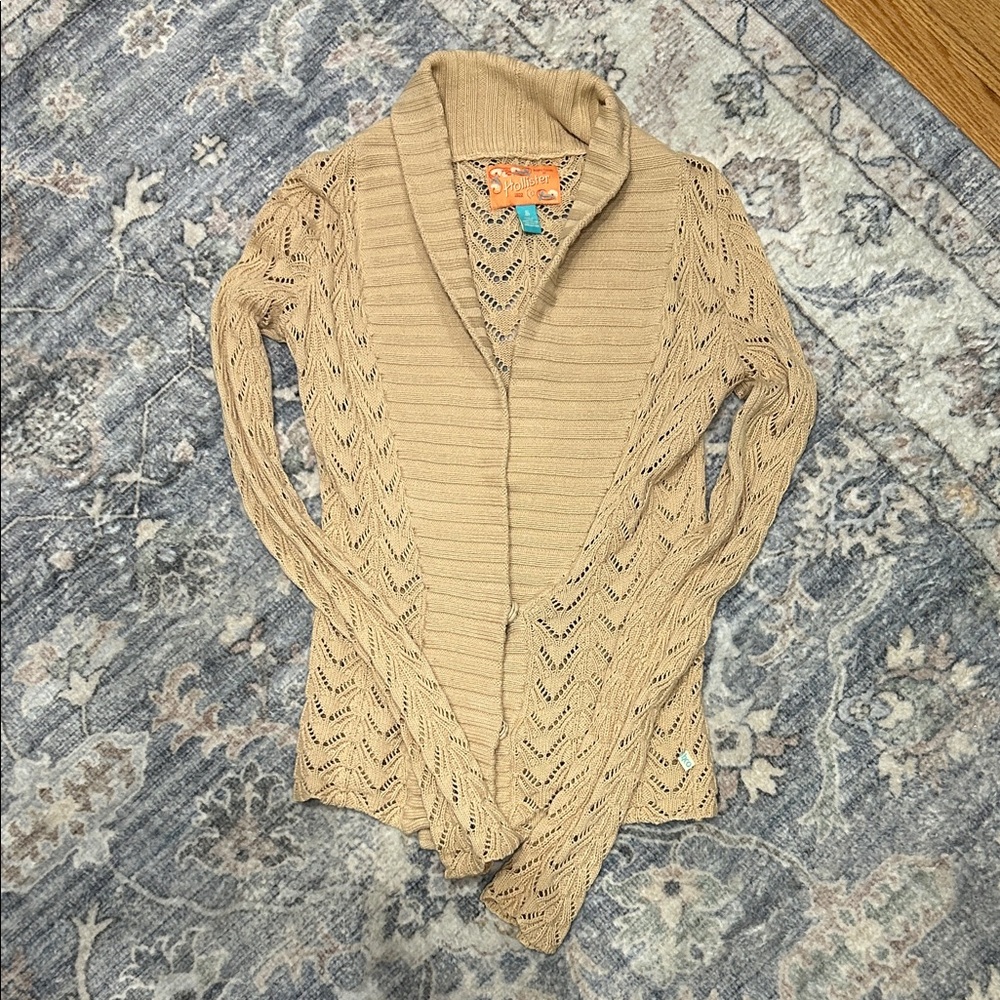 Hollister Women's Beige Cardigan Sweater